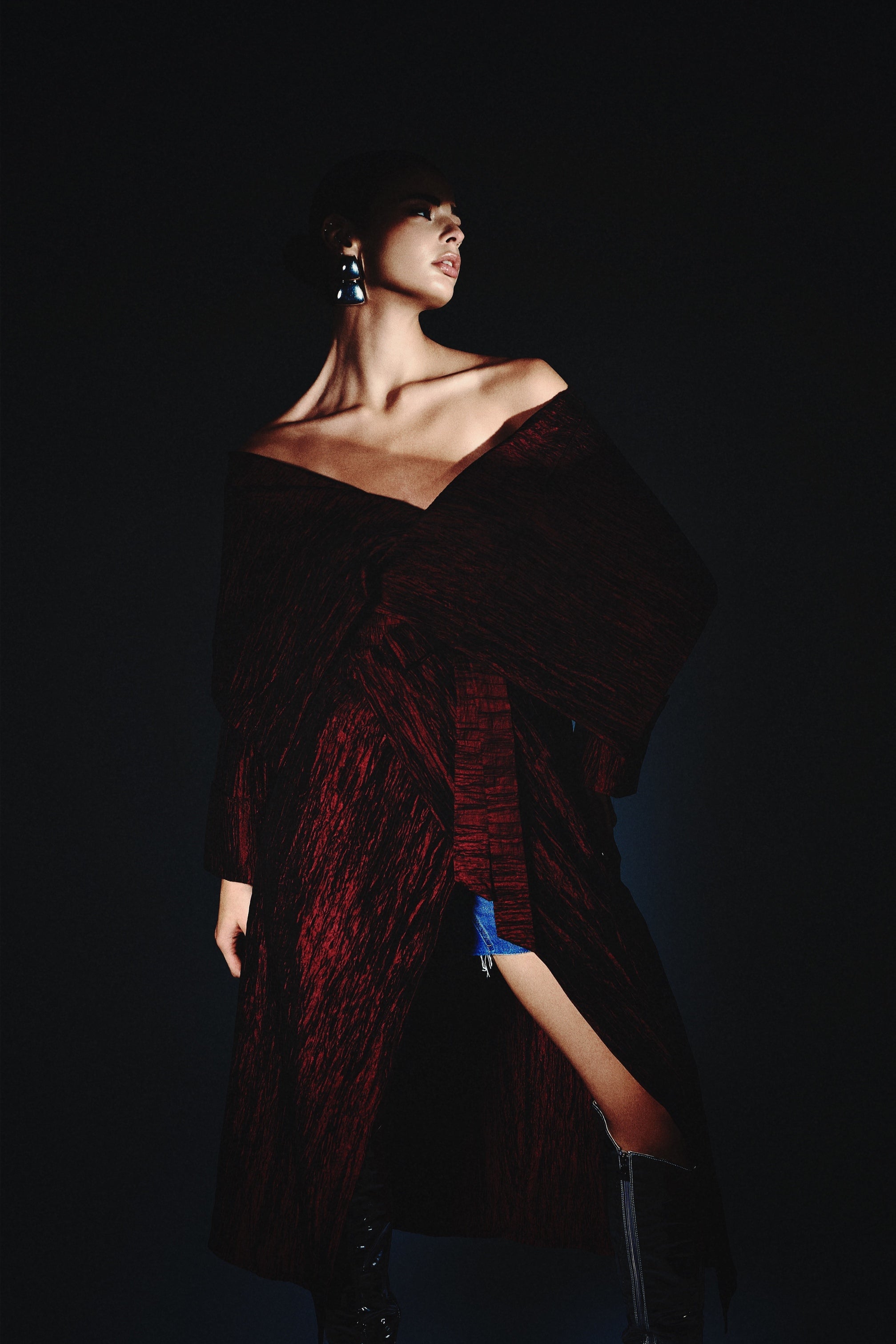Crushed Taffeta Cardigan