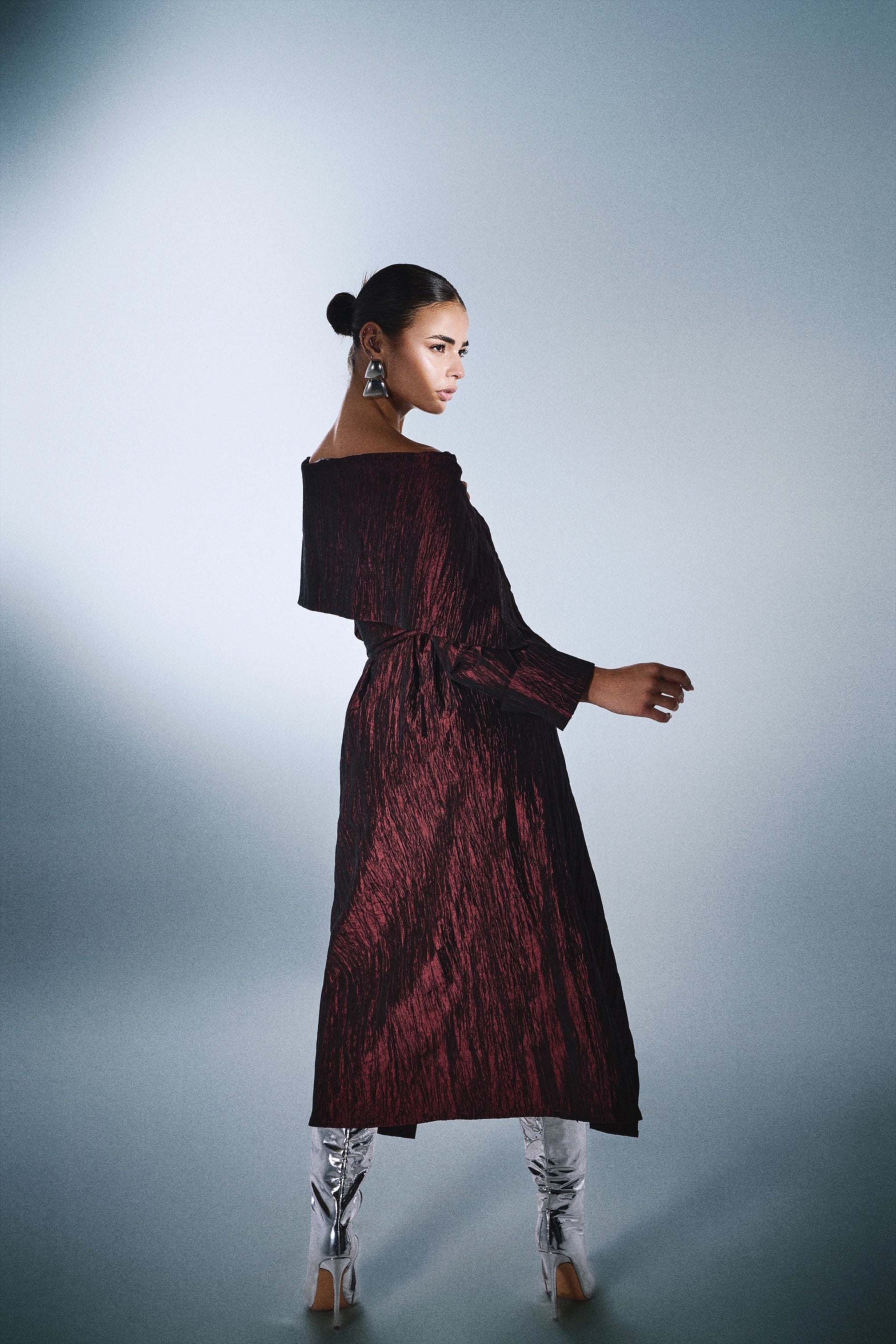 Crushed Taffeta Cardigan