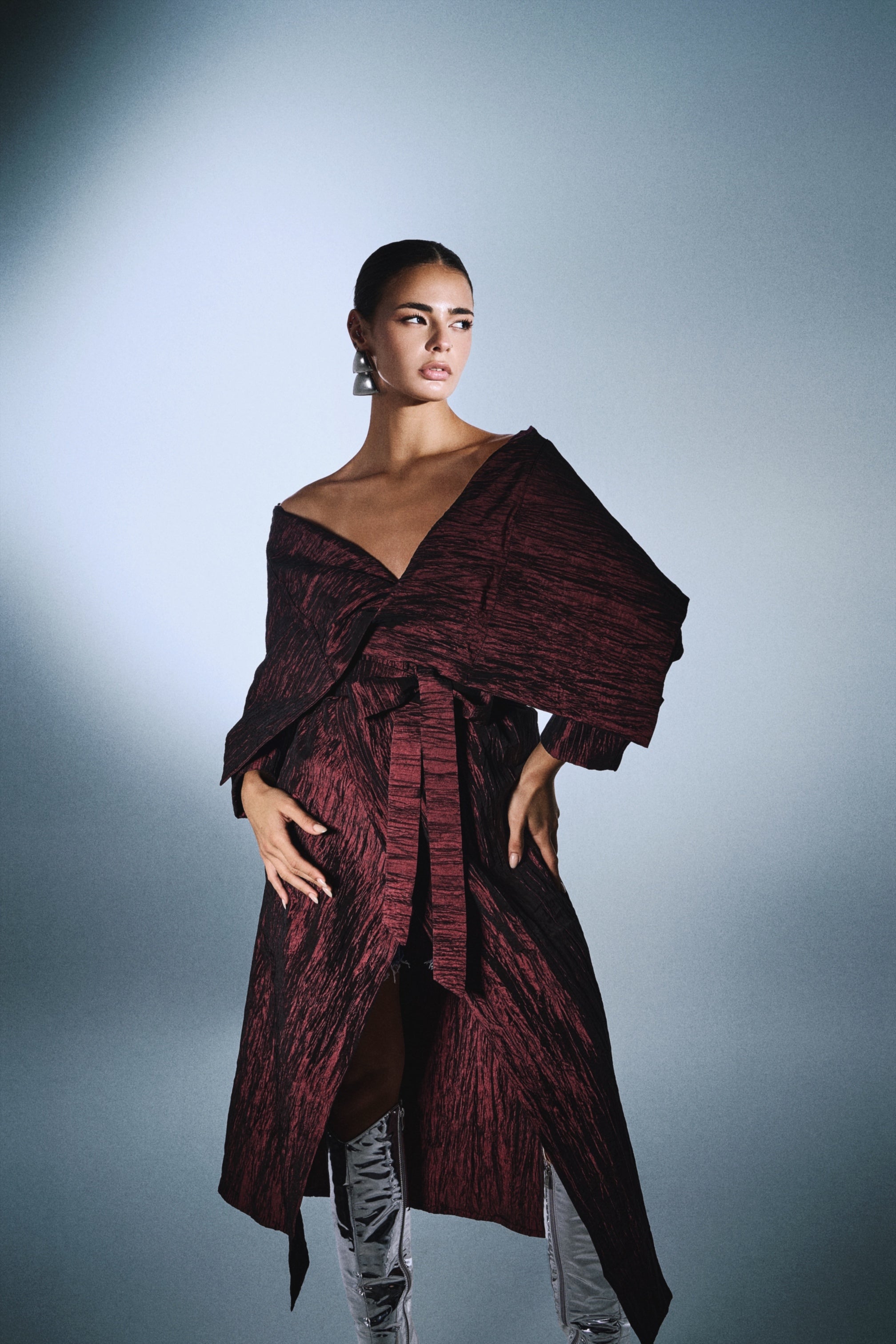 Crushed Taffeta Cardigan