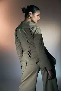 FYH Gabardine Jacket with Cross Back Detail